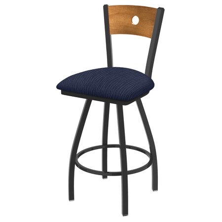 Holland Bar Stool Co 36" Swivel Counter Stool, Pewter Finish, Med Back, Graph Anchor Seat X830